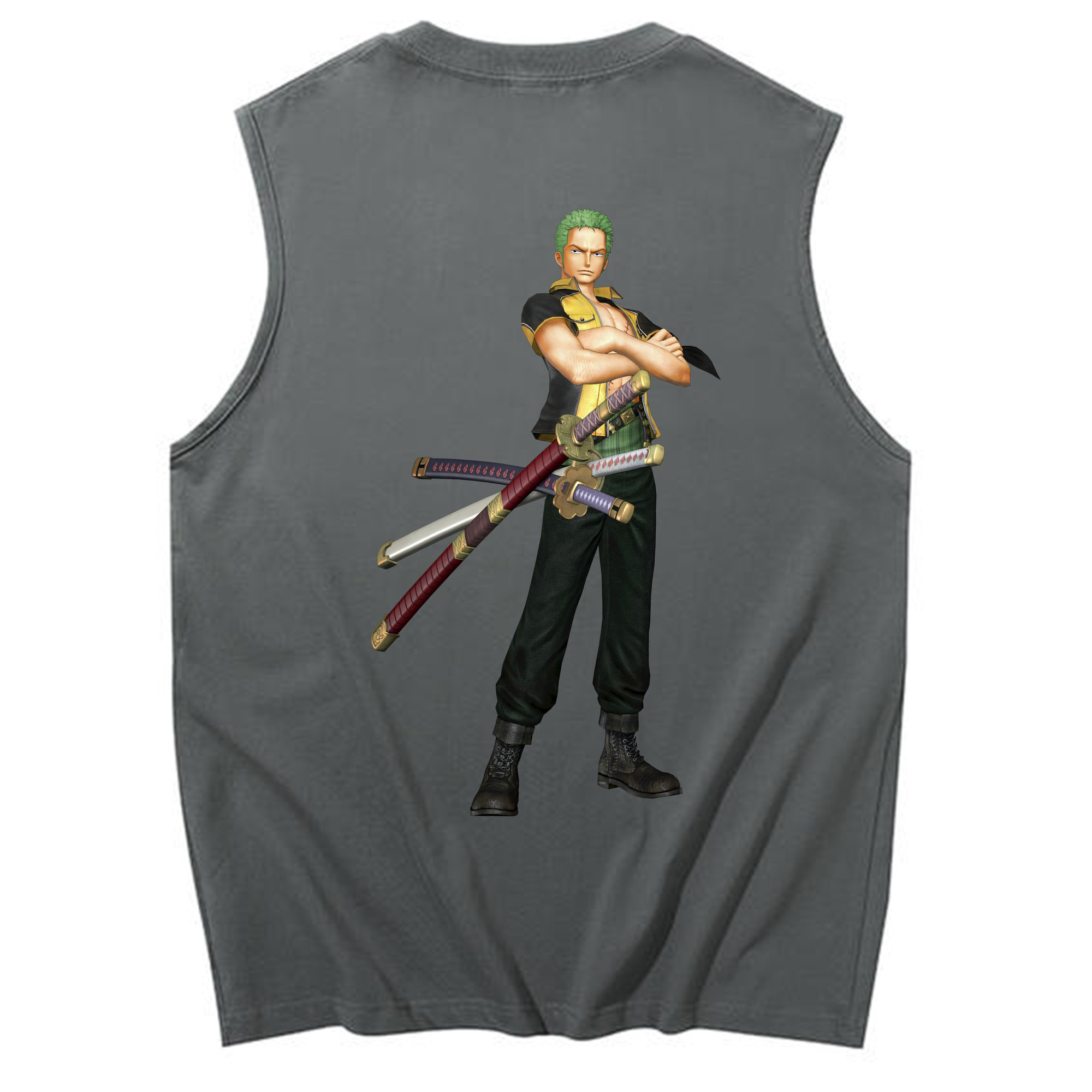 ワンピース ロロノア・ゾロ ONE PIECE Roronoa Zoro コットン100％タンクトップ（背面プリント）